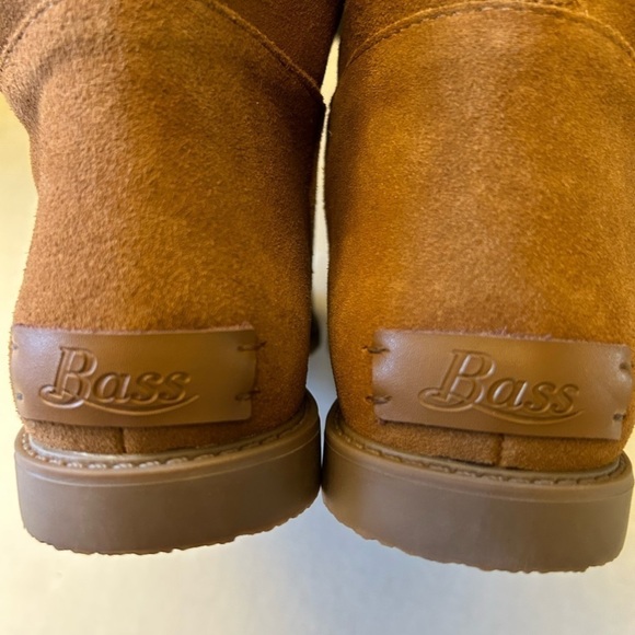 G.H. Bass Aria fold down ankle tan boots suede/leather & sherpa trim Sz-10M. L - Picture 10 of 14